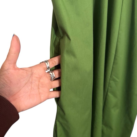 Abercrombie & Fitch Size Large Green Puff Sleeve Midi Dress Boho Cottagecore - Picture 6 of 10